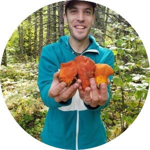 Nick Rajtar holding mushroom