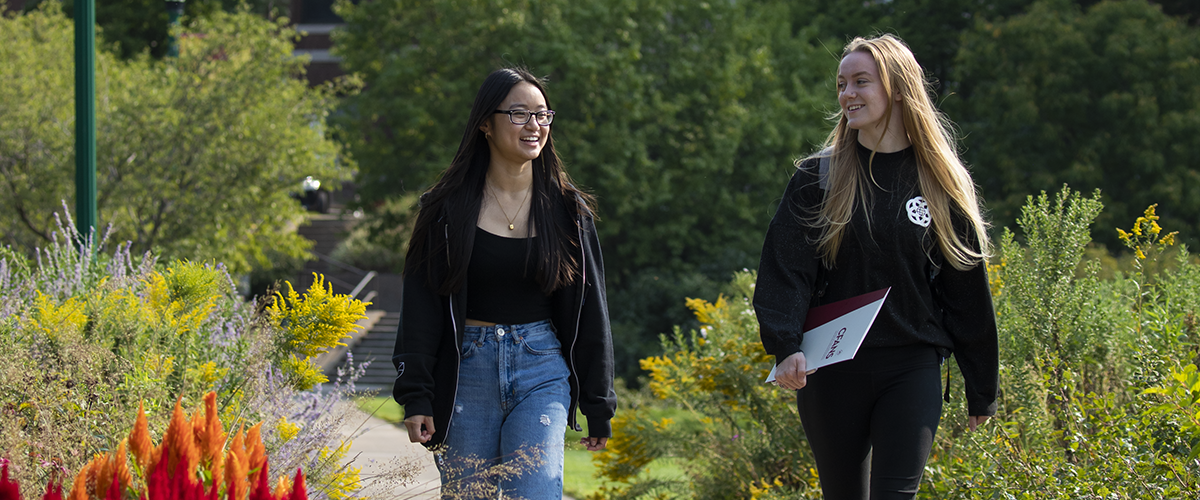 Students walk on campus during the beginning of fall semester.