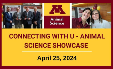 Text reads "connecting with U - Animal science showcase" "April 25, 2024". 