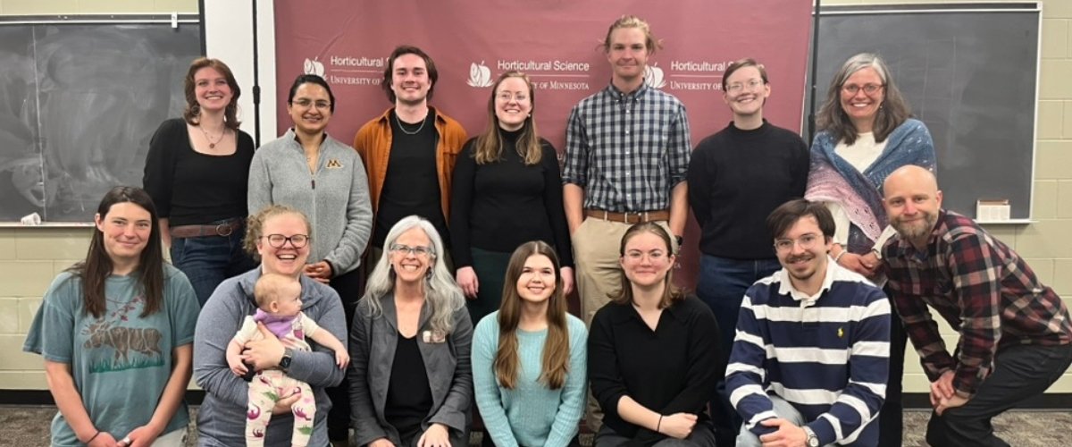 Food Systems students pose with Julie Grossman