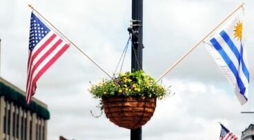 USA and URY flags