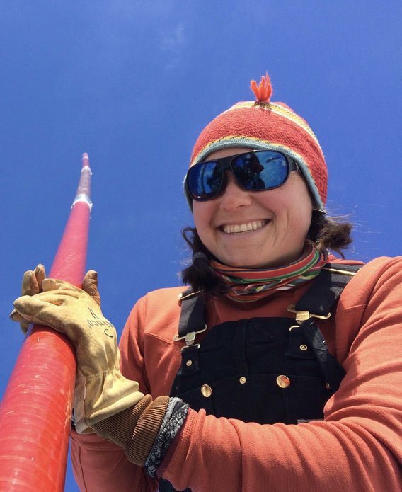 Assistant Professor of Climate Science Heidi Roop in Antarctica during fieldwork.