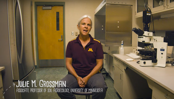 Professor Julie Grossman in her lab.