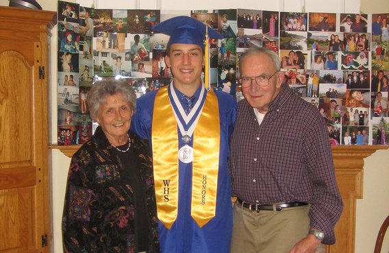 Eric White with his grandparents. 