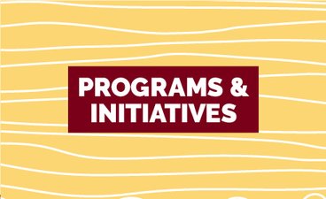 Graphic with the words, "programs and initiatives."