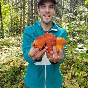 Nick Rajtar holding mushroom