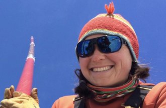 Assistant Professor of Climate Science Heidi Roop in Antarctica during field work.