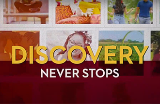 Discover never stops graphic.