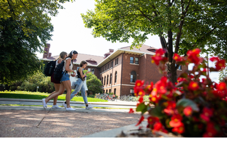 Students walking on St. Paul campus
