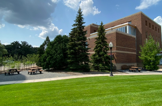 green hall courtyard